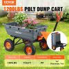 VEVOR Dump Cart, Poly Garden Dump Cart with Easy to Assemble Steel Frame, Dump Wagon with 2-in-1 Convertible Handle