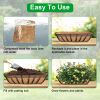 3Pcs 24in/30in/36in Trough Coco Liners For Planters Coconut Coir Planter for Window Box Hanging Trough Basket Half Moon Planter Liner Replacement For