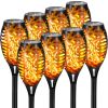 4/8/12pcs/pack Solar Outdoor Lights, 12LED Solar Torch Lights With Flickering Flame For Garden Decor