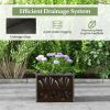 2 Pack Square Planter Box with Drainage Gaps for for Front Porch Garden Balcony