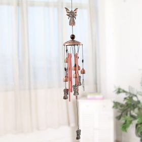 1pc Vintage Metal Butterfly Turtle Iron Owl Animal Wind Chime Home Courtyard Living Room Decoration Copper Outdoor Hanging Ornament (Style: Angles)