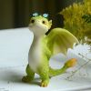 1pc Miniature Fairy Garden Figurines, Cute Resin Dragon Statue, Mini Dragon Reading Figurine, Mini Pink Dragon And Baby Statue, Fairy Garden Decor