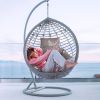 Egg Chair Cushion Hanging Basket Seat Cushion Thicken Soft Egg Swing Chair Pad Hanging Egg Chair Cushion with Headrest