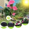 2Pcs Solar Powered Lights Outdoor Rose Flower LED Decorative Lamp Water Resistant Pathway Stake Lights