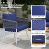 K&K 4-Piece Boho Rope Patio Furniture Set, Outdoor Furniture with Acacia Wood Table