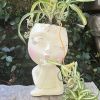 1pc Funny Figure Flower Pot; Resin Flying Kiss Girl Planters Vase Tabletop Decoration; For Indoor Outdoor Garden Home Decor