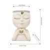 1pc Figure Flower Pot; Women Face Statue Vase Planter Ornaments; For Indoor Outdoor Home Decor Garden Patio (4.7*7.3*3.4in)