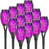 4/8/12pcs/pack Solar Outdoor Lights, 12LED Solar Torch Lights With Flickering Flame For Garden Decor