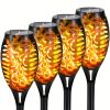 4/8/12pcs/pack Solar Outdoor Lights, 12LED Solar Torch Lights With Flickering Flame For Garden Decor