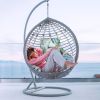 Egg Chair Cushion Hanging Basket Seat Cushion Thicken Soft Egg Swing Chair Pad Hanging Egg Chair Cushion with Headrest