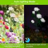 2Pcs Solar Powered Lights Outdoor Rose Flower LED Decorative Lamp Water Resistant Pathway Stake Lights