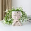 1pc Figure Flower Pot; Women Face Statue Vase Planter Ornaments; For Indoor Outdoor Home Decor Garden Patio (4.7*7.3*3.4in)