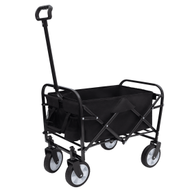 Collapsible Foldable Wagon Cart Beach Wagon Heavy Duty Utility Cart Utility Wagon Grocery Cart for for Camping Shopping Sports Gardeing Fishing Suppor (Color: as Pic)