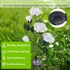 2Pcs Solar Powered Lights Outdoor Rose Flower LED Decorative Lamp Water Resistant Pathway Stake Lights